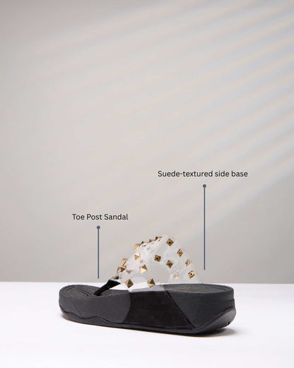 Suede Spike Slides