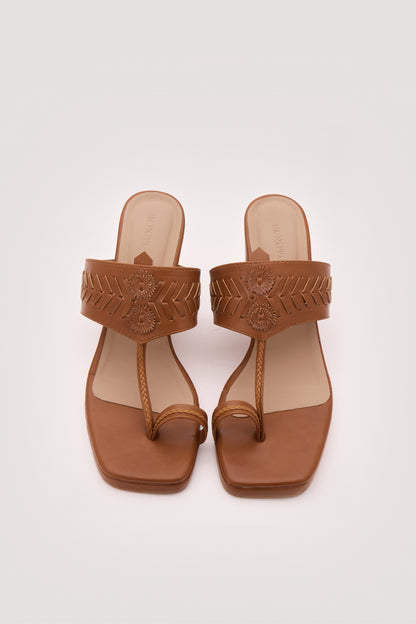 Myra Kolhapuri Heels(Tan)