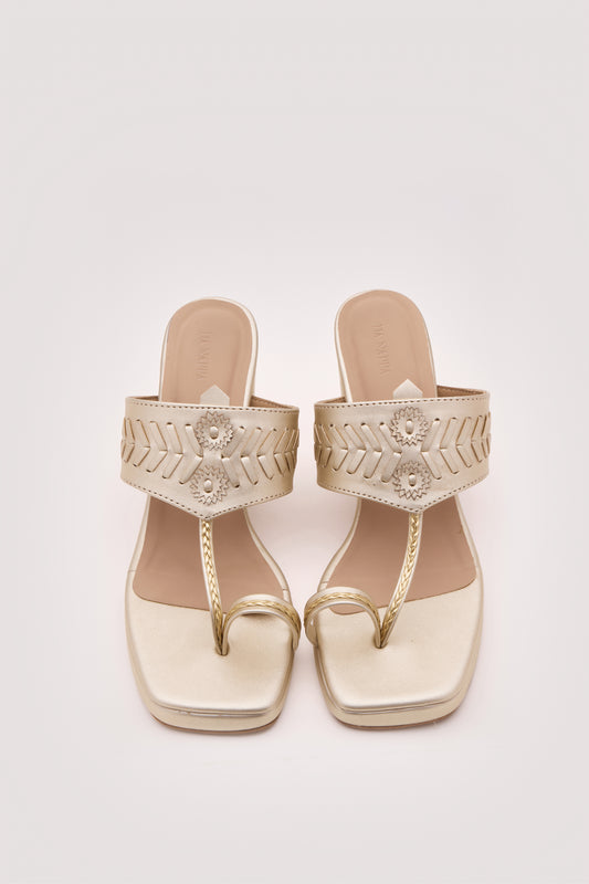 Myra Kolhapuri Heels(Gold)
