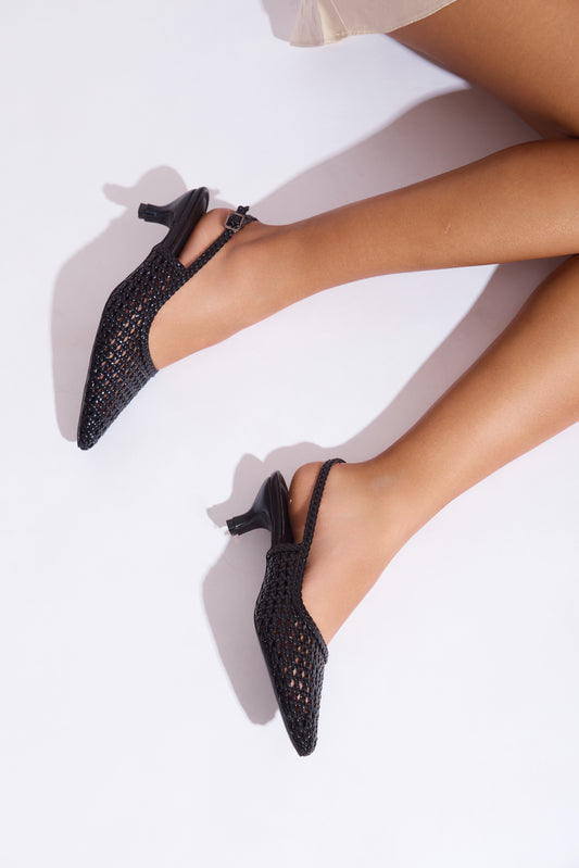Vyra Weave Kitten Heels